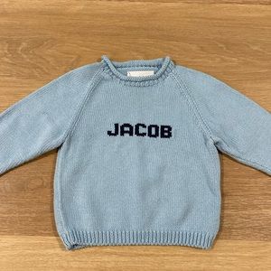 Baby boy personalized sweater.